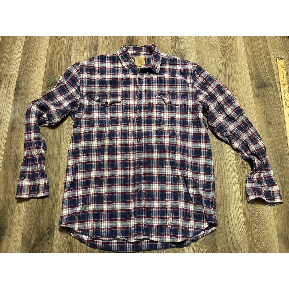 Gunnison Creek Shirt, Men's Size Large, Red Blue Gray, Plaid, Flannel, Button Up